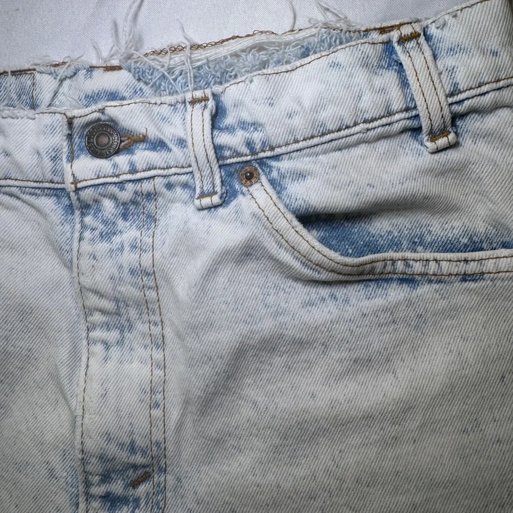 Vintage Levis 505 Orange Tab Acid Wash Denim Shorts USA Made Cut Offs W33 L00